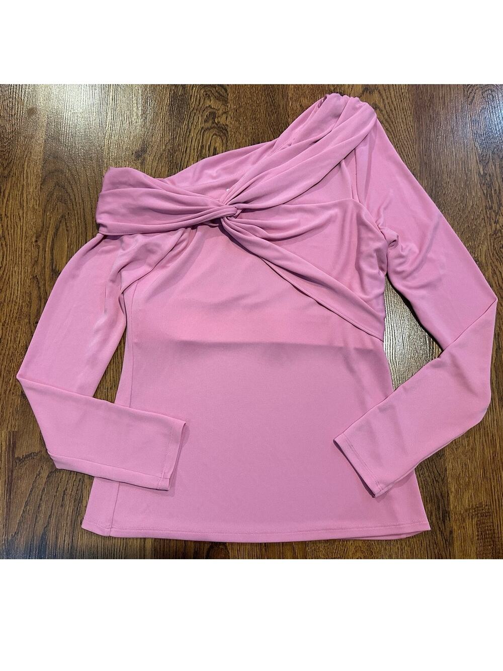 Cinq à Sept Zaya One Shoulder Twist Top Women’s Medium Pink NWT Designer